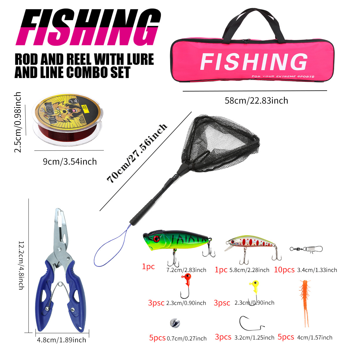 낚싯대 세트 풀 키트, 텔레스코픽 낚싯대와 스피닝 릴, - Fishing Line Spooler 리뷰 및 가격