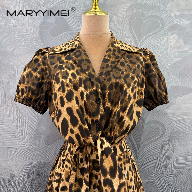 MARYYIMEI 패션 레오파드 프린트 여성 의류 라펠 - Fly Line 리뷰 및 가격